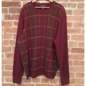 Brooks Brothers 100% Scottish Lambswool Plaid Pullover crewneck Sweater